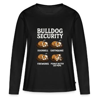 Bouledogue - T-shirt manches longues Premium bio Femme - noir - Devant - Julia (174cm)