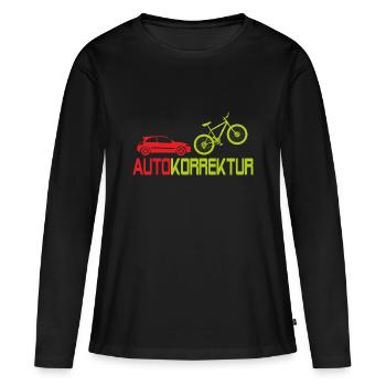 Autokorrektur Auto Fahrrad Umeltschutz - Frauen Premium Bio Langarmshirt - Schwarz - Vorne - Julia (174cm)