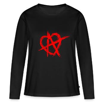 Anarchie relationnelle Symbole RA Relationship Anarchie - T-shirt manches longues Premium bio Femme - noir - Devant - Julia (174cm)