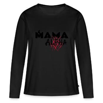 Mère alpha. Maman louve. Mama alpha - T-shirt manches longues Premium bio Femme - noir - Devant - Julia (174cm)