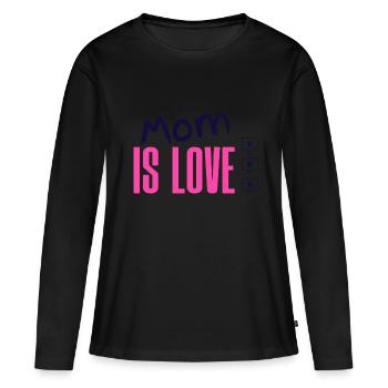 Mom is love. Amour maternelle - T-shirt manches longues Premium bio Femme - noir - Devant - Julia (174cm)