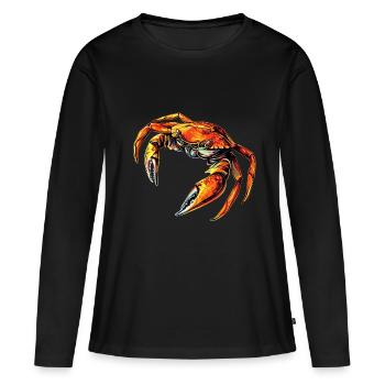 Crabe Crabe Crustacés Crabe Crabe de rivage Écrevisses - T-shirt manches longues Premium bio Femme - noir - Devant - Julia (174cm)