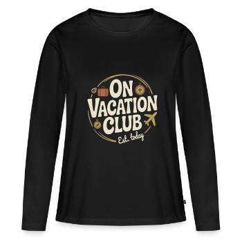 Vacation Club Summer Festival Vacation Beach Vacation - Women's Premium Organic Long Sleeve Shirt - black - Front - Julia (174cm)
