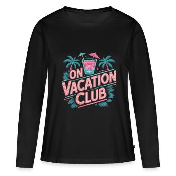 Vacation Club Summer Festival Vacation Beach Vacation - Women's Premium Organic Long Sleeve Shirt - black - Front - Julia (174cm)