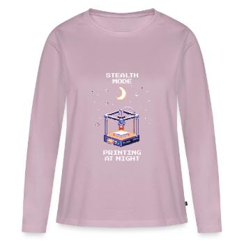 Stealth-Modus: Nachtdruck | 3D-Druck Druckbett - Frauen Premium Bio Langarmshirt - Altrosa - Vorne - Julia (174cm)