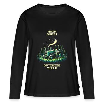 Yield Maximization | Precision Farming active - Women's Premium Organic Long Sleeve Shirt - black - Front - Julia (174cm)