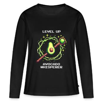 Passez au niveau supérieur | Chuchoteur d’avocat avec XP Power-Up - T-shirt manches longues Premium bio Femme - noir - Devant - Julia (174cm)