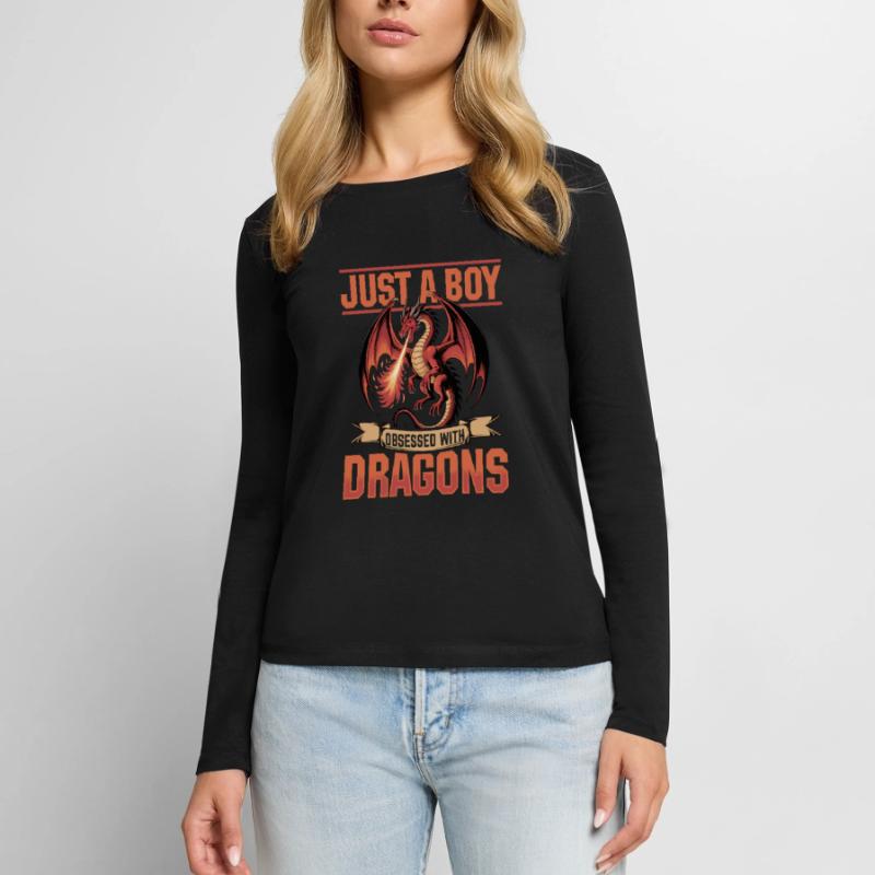 Fantasy Dragon Mythical Creatures Women's Premium Organic Long Sleeve Shirt
