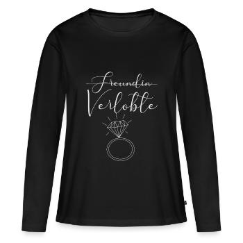 Freundin durchgestrichen Verlobte - Frauen Premium Bio Langarmshirt - Schwarz - Vorne - Julia (174cm)