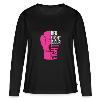 Votre combat est le nôtre - T-shirt manches longues Premium bio Femme - noir - Devant - Julia (174cm)