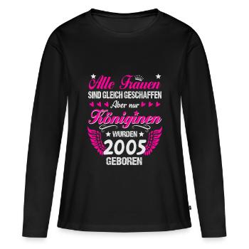 Queens nées en 2005 20 Anniversaire - T-shirt manches longues Premium bio Femme - noir - Devant - Julia (174cm)