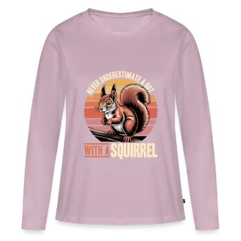 Squirrel funny Animal - Women's Premium Organic Long Sleeve Shirt - dusky pink - Front - Julia (174cm)