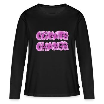 Changement climatique, Changement climatique, Changement climatique - T-shirt manches longues Premium bio Femme - noir - Devant - Julia (174cm)