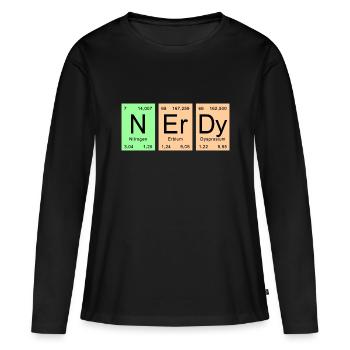 Tableau périodique - NErDy - T-shirt manches longues Premium bio Femme - noir - Devant - Julia (174cm)