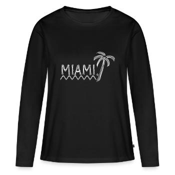 Miami - T-shirt manches longues Premium bio Femme - noir - Devant - Julia (174cm)