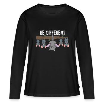 Be different - einzigartig & besonders - Frauen Premium Bio Langarmshirt - Schwarz - Vorne - Julia (174cm)