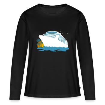 Croisière, Bateau De Croisière, Croisière - T-shirt manches longues Premium bio Femme - noir - Devant - Julia (174cm)