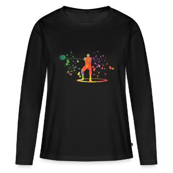 Lanceur de marteau Colorsplash Lancer de marteau - T-shirt manches longues Premium bio Femme - noir - Devant - Julia (174cm)