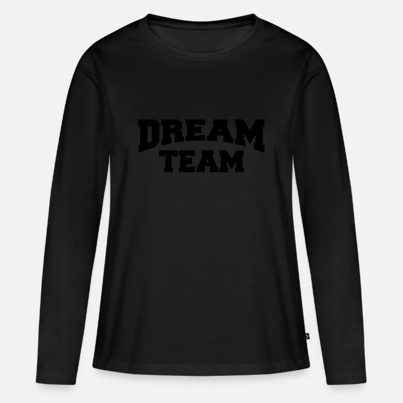 Dream Team - Frauen Premium Bio Langarmshirt - Schwarz