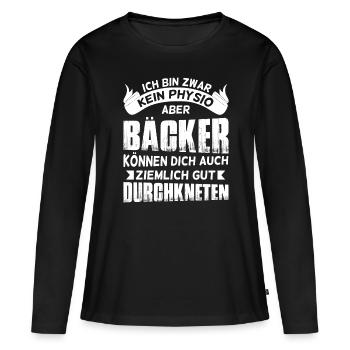 Bäcker Sprüche / Bäcker Shirts / bester Bäcker - Frauen Premium Bio Langarmshirt - Schwarz - Vorne - Julia (174cm)