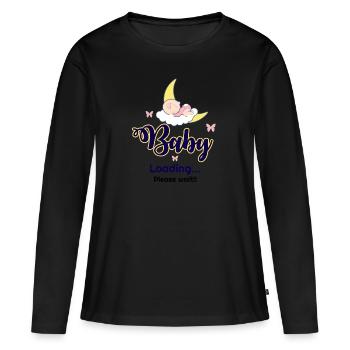 Baby loading - Frauen Premium Bio Langarmshirt - Schwarz - Vorne - Julia (174cm)