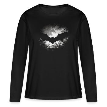 Bat - Women's Premium Organic Long Sleeve Shirt - black - Front - Julia (174cm)