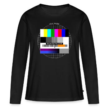 Ich habe Sendepause Testbild - Frauen Premium Bio Langarmshirt - Schwarz - Vorne - Julia (174cm)