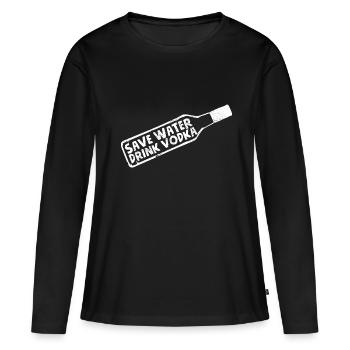 Vodka Wodka - T-shirt manches longues Premium bio Femme - noir - Devant - Julia (174cm)