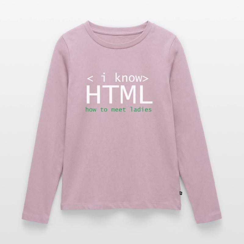 HTML Editor Hypertext Markup Language Web Document Women's Premium Organic Long Sleeve Shirt