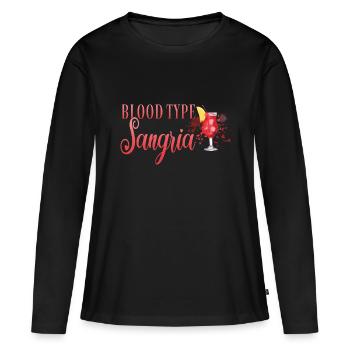 Cocktail Barman Groupe Sanguin Sangria - T-shirt manches longues Premium bio Femme - noir - Devant - Julia (174cm)