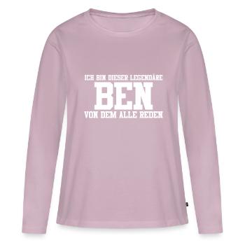Ben Name Design - Frauen Premium Bio Langarmshirt - Altrosa - Vorne - Julia (174cm)