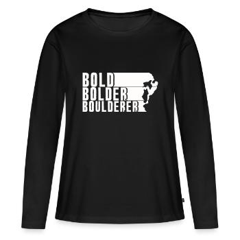 Bold Bolder Boulderer Bloc Bloc - T-shirt manches longues Premium bio Femme - noir - Devant - Julia (174cm)