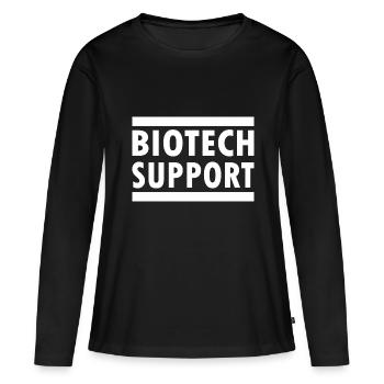 biotech support - Frauen Premium Bio Langarmshirt - Schwarz - Vorne - Julia (174cm)