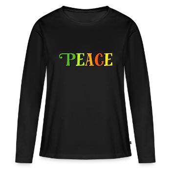 Peace. Peace and love - T-shirt manches longues Premium bio Femme - noir - Devant - Julia (174cm)
