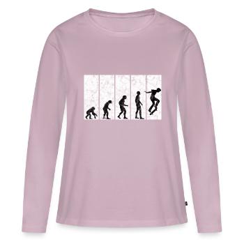 Evolution Skateboarder Skateboard Skater Skate - T-shirt manches longues Premium bio Femme - rose poudré - Devant - Julia (174cm)