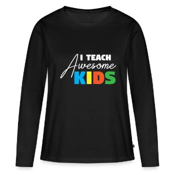 Enseignant Enseignant Enseignant école primaire Enseignant d’école - T-shirt manches longues Premium bio Femme - noir - Devant - Julia (174cm)