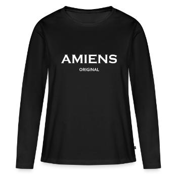 Amiens original - T-shirt manches longues Premium bio Femme - noir - Devant - Julia (174cm)