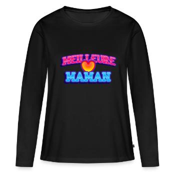Meilleure maman. Reine des maman - T-shirt manches longues Premium bio Femme - noir - Devant - Julia (174cm)