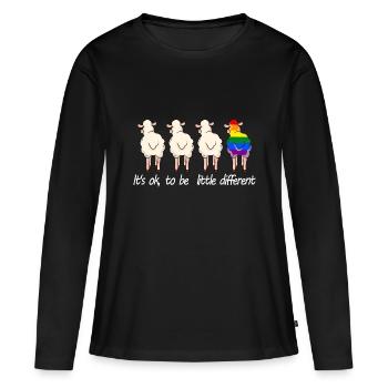 LBGT Schaf Schwul Lesbisch Bisexuell Transgender - Frauen Premium Bio Langarmshirt - Schwarz - Vorne - Julia (174cm)