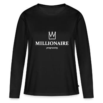 Futur millionnaire - T-shirt manches longues Premium bio Femme - noir - Devant - Julia (174cm)