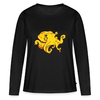 Krake - Frauen Premium Bio Langarmshirt - Schwarz - Vorne - Julia (174cm)