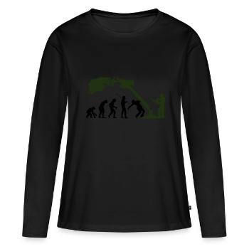 Bûcheron - T-shirt manches longues Premium bio Femme - noir - Devant - Julia (174cm)