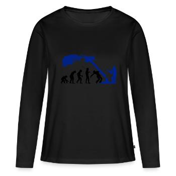 Tronçonneuse à bûcheron - T-shirt manches longues Premium bio Femme - noir - Devant - Julia (174cm)