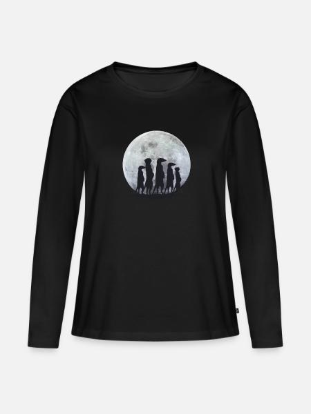 Erdmännchen Meerkat - Frauen Premium Bio Langarmshirt - Schwarz