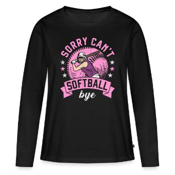 Désolé Softball ne peut pas Bye Softball drôle - T-shirt manches longues Premium bio Femme - noir - Devant - Julia (174cm)
