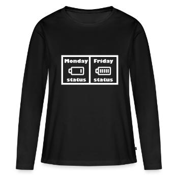 The fun week - Women's Premium Organic Long Sleeve Shirt - black - Front - Julia (174cm)