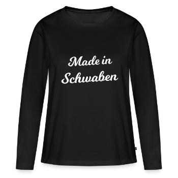 Fabriqué en Souabe - T-shirt manches longues Premium bio Femme - noir - Devant - Julia (174cm)