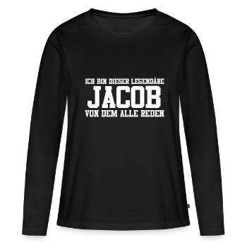 Jacob Name Design - Frauen Premium Bio Langarmshirt - Schwarz - Vorne - Julia (174cm)