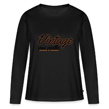 Vintage pas vieille. - T-shirt manches longues Premium bio Femme - noir - Devant - Julia (174cm)
