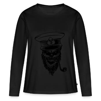 marin - T-shirt manches longues Premium bio Femme - noir - Devant - Julia (174cm)